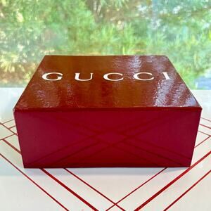Gucci Gift Box Set Burgundy Box Black and White Dust Bags & Logo Ribbon